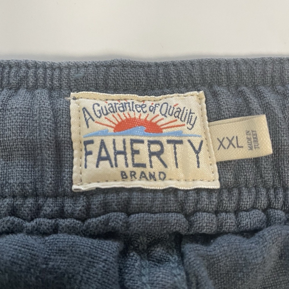 Faherty Pants Mens XXL Blue 100% Linen Drawstring Breathable Lightweight Beach - Picture 5 of 10